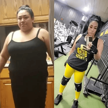 Woman before and after